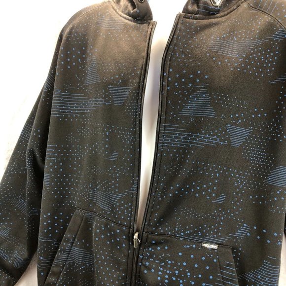 Volcom Mens XL Black Blue Stone Logo Jersey Full Zip Heavyweight Skater Hoodie - Picture 9 of 16